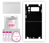 apgo Protective Skin Sticker for the back+sides compatible with Samsung Galaxy Z Flip4, Full Wrap Film, Foil, Vinyl - Pattern Matte Black