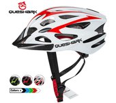 Queshark-casco de ciclismo ultraligero para hombre y mujer, gorra de seguridad ventilada con visera para ciclismo de montaña o de carretera rojo