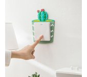 Pegatina de plástico para tapa de enchufe, diseño de dibujos animados, para interruptor de protección, decoración de enchufes, para pared de baño white-single