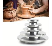 Disco giratorio de acero inoxidable de 11-30cm, piezas de molde de cerámica artesanal de arcilla, plataforma giratoria de dos caras, herramienta para arcilla DIY para padres e hijos 11cm