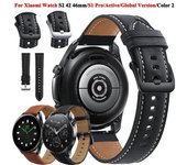 Para Xiaomi MI S2 42 46mm/S1 Pro/Active/Color 2 correa de reloj 22mm MIbro X1/A1 correas deportivas accesorios de pulsera de cuero 22mm Universal negro
