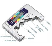Probador de batería Digital pantalla LCD AA/AAA/9V/1,5 V pila de botón capacidad Detector de verificación herramienta de diagnóstico de capacitancia 1PC plata