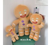 Hombre de jengibre de peluche de juguete para bebé, muñeco tranquilizador, galletas, almohada para hombre, cojín para asiento de coche, reno, decoración del hogar, juguete para niños, Navidad 30CM