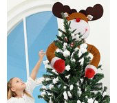 Adorno para árbol de Navidad, dibujos animados, brazo largo, Papá Noel, muñeco de nieve, decoración navideña reutilizable, decoración de árbol de Navidad, suministros para fiestas