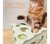 Caja de rompecabezas de juguete interactivo para gatos, laberinto de madera, rascador, caja de juguetes para mirar, divertido juguete interactivo para gatos, divertidos juguetes de agilidad para gatos para jugar al escondite One Size