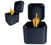 1/2 piezas Caja de regalo para el dedo medio Estuche dorado para el dedo medio Decoración de escritorio Burlas 1pc