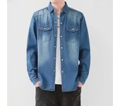 Chaqueta vaquera de manga larga estilo coreano entallada para hombre, primavera/otoño 2023 XL