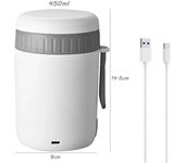 Fiambrera eléctrica portátil con calefacción por USB, de acero inoxidable, para coche, camión o oficina, olla arrocera, calentador de alimentos, recipiente calentado a prueba de fugas blanco