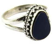 Bague Argent 'Heaven' bleu - 12x9 mm 52