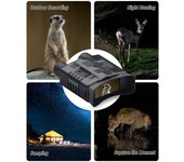 3,2 binoculares infrarrojos impermeables de WiFi del zoom digital de las gafas 10X de la visión nocturna de la pantalla grande 4K de la pulgada With 32G Memory Card negro