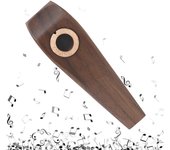 Mini Kazoo de madera con láminas de Kazoo, acompañamiento de guitarra, ukelele, instrumentos Orff, flauta y armónicas para amantes de la música.