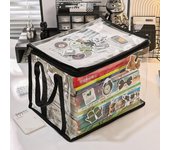Bolsa apilable para guardar cómics, transparente, plegable, para estudiantes S azul