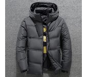 Chaqueta de plumón de invierno para hombre, resistente al viento e impermeable, cortavientos, chaqueta cálida para jóvenes S negro