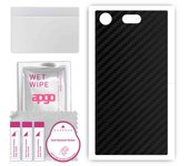 apgo Protective Skin Sticker for the back compatible with Sony Xperia XZ1 Compact, Wrap Film, Foil, Vinyl - Pattern Carbon Black