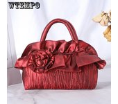 Bolso pequeño de tela portátil con flores, bolso pequeño Retro para salida de madre, bolso para teléfono móvil de 6,5 pulgadas, monedero femenino One Size borgoña
