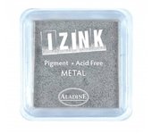 Encreur tampon Aladine pigment Izink séchage lent argent - Argent 3,5 x 3,5 cm