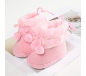 Baywell Botas de nieve peludas de invierno - Zapatos de primeros pasos de suela suave para niñas de 0 a 18 meses 14 negro