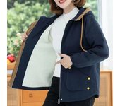 Chaqueta cálida de otoño e invierno para mujer, chaqueta corta con capucha para oficina, chaqueta acolchada con forro 5XL