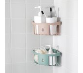 Estante de almacenamiento de esquina triangular para colgar en la pared, cesta, organizador de baño y cocina gris oscuro