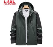Talla grande 8xl Tamaño 8xl 7xl 6xl Chaqueta impermeable para hombre Chaquetas para exteriores para hombre Chaquetas grandes para otoño e invierno prendas de vestir a prueba de viento Abrigo cortavientos para hombre L