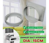 Interfaz de conducto de escape redondo/cuadrado para PC de aire acondicionado portátil de 15cm Round L/F Series plata