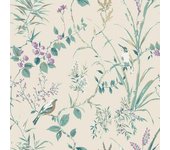 Fondo de pantalla de corona de pájaro Mariko 10m x 53cm verde