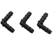 Conector de tubería de riego por goteo para jardín, conector de espiga para manguera de riego de invernadero agrícola, DN12, ángulo recto, 5 uds.