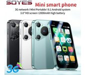 Soyes Teléfono inteligente P70 Pro Max Mini, pantalla HD de 3,0 pulgadas, 1 GB de RAM, 16 GB de ROM, WCDMA 3G, Android, 2000 mAh, SIM dual, Face ID negro