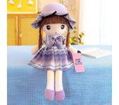 Muñeca infantil, niña, cama, princesa, muñeca durmiente, lindo juguete de peluche, regalo de cumpleaños para niña 48cm púrpura