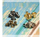 200 Uds. Mini botones con ojales de 1,0mm para DIY para muñecas, hebillas de cinturón, ojales de latón, botones, bolsa, zapatos, accesorios de costura de ropa