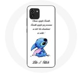 Coque pour Samsung Galaxy A03 Lilo et Stitch Ohana Citation Blanc