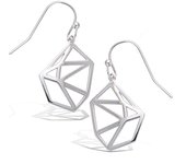 Les Trésors De Lily [P5030] - Boucles Argent 'Origami' argenté (rhodié) - 30x14 mm plata