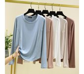Pijama de una pieza para mujer, primavera y otoño de 2025, nuevo, modal, cuello redondo grande, manga larga, camiseta fina, estilo para el hogar. M