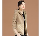 Chaqueta de algodón de lana de cordero con capucha, chaqueta de algodón, ropa de invierno para mujer, nueva chaqueta cálida versátil, chaqueta de algodón, chaqueta de algodón gruesa M