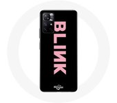Coque pour Xiaomi Redmi Note 11s 5G Blink Fandom Blackpink Logo Rose Fond Noir