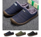 Zapatillas cálidas de invierno para hombre, zapatos de casa con forro polar de felpa similar a la lana, zapatillas unisex para interiores y exteriores 37 verde del ejército