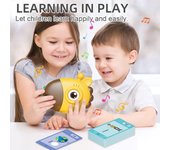 (H0826)Lector de tarjetas en inglés, juguete de jirafa para educación temprana infantil.