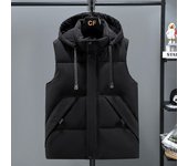 Chaleco de algodón de plumón para hombre, chaqueta de otoño e invierno, chaleco grueso de tendencia, ropa exterior, chaleco de algodón de gran tamaño XS gris
