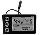 Pantalla LCD para bicicleta eléctrica S866, 24V, 36V, 48V, Panel de Control con medidor de pantalla para patinete eléctrico negro