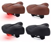 Cojín de asiento de bicicleta ensanchado y engrosado, suave y cómodo, para bicicleta de montaña, bicicleta de carretera eléctrica with tail light negro