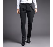 Pantalones largos informales de negocios a la moda para primavera y otoño para hombre, pantalones de traje, pantalones formales rectos elásticos para hombre, tallas grandes 29-38 29 negro
