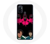 Coque Oppo A53 Squid Game Seong Gi hun et Kang Sae Byeok Masques Triangle carré et Cercle