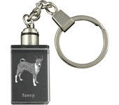 Basenji, African bush dog, Congo dog - Crystal key ring with dog photo, illuminated key ring, unique gift by Art-Dog brand transparente