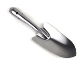 Paleta de jardín de acero inoxidable, pala de mano para tierra de macetas, herramienta para excavar tierra para jardinería plata