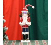 Cascanueces de Navidad Soldado Esquiador Marioneta Muñeca Madera Tradicional Vacaciones Cascanueces Figura Adornos de Escritorio Decoraciones
