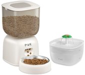 3L Distributeur Automatique de Nourriture ensemble d'alimentation en eau Distributeur de Croquettes pour Chats et Chiens Noir