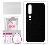 apgo Adhesivo protector para la parte trasera compatible con Xiaomi Mi 10 Pro 5G, film envolvente, lámina, vinilo - Diseño negro mate