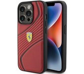 Etui Ferrari Twist Metal Logo Na Iphone 15 Pro - Czerwone