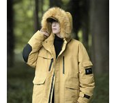 Nueva chaqueta de plumón con cuello de piel gruesa de invierno, chaqueta de algodón, chaqueta de algodón para hombre, chaqueta impermeable, chaqueta S