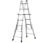 Escalera Telescópica Aluminio 4+4 Peldaños Perfil 67 mm.